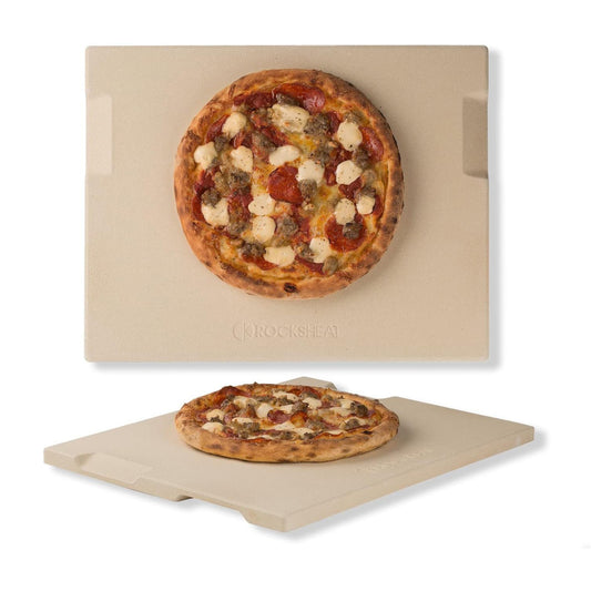 12 x 15 Inch Rectangular Baking & Grilling Stone with Handles